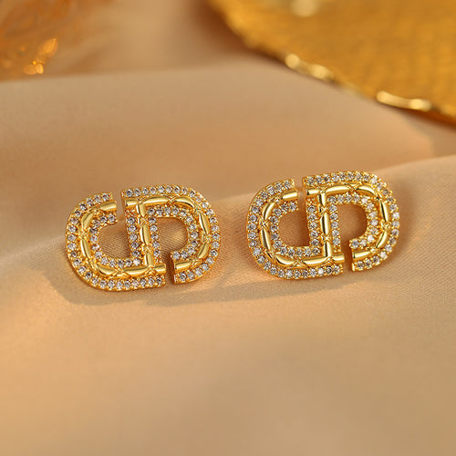 2025 Letter Zircon Earrings: French Temperament, Exquisite, Niche Individual