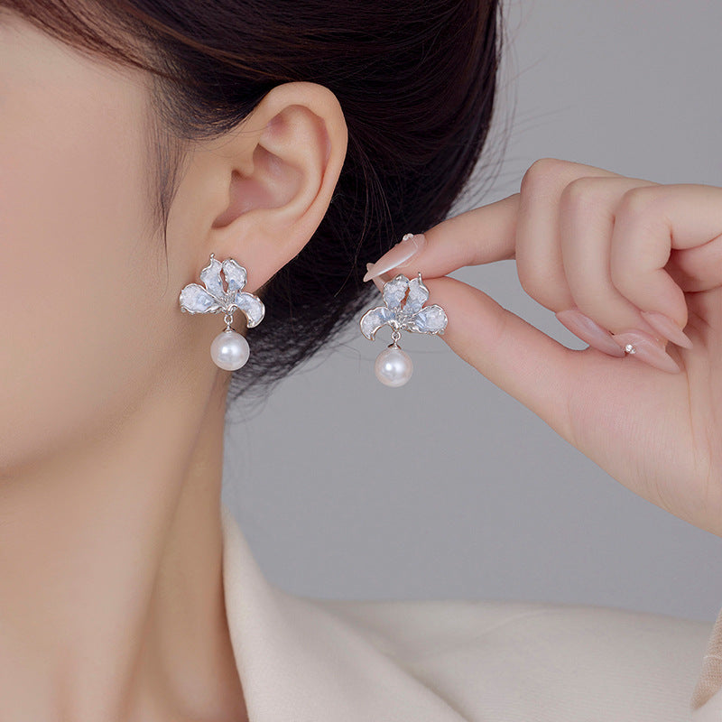 2025 Blue Crystal Butterfly Earrings: High-End, Korean Fashion, Personality Studs