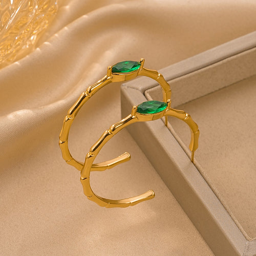 French Retro Geometric C-Shaped Zircon Earrings: Unique, Personalized