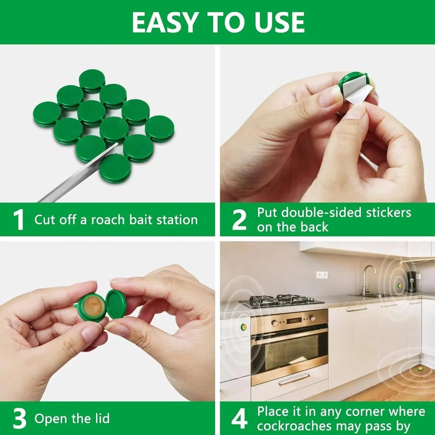 RoachShield Natural Gel – Safe & Powerful Cockroach Killer for Kitchens, Bathrooms & Cabinets ( 12 Pcs )