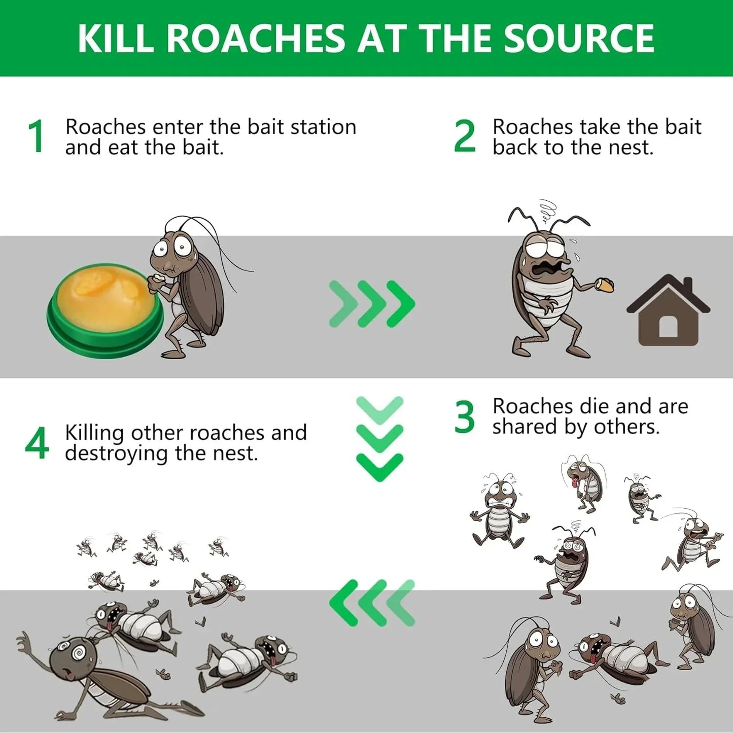 RoachShield Natural Gel – Safe & Powerful Cockroach Killer for Kitchens, Bathrooms & Cabinets ( 12 Pcs )