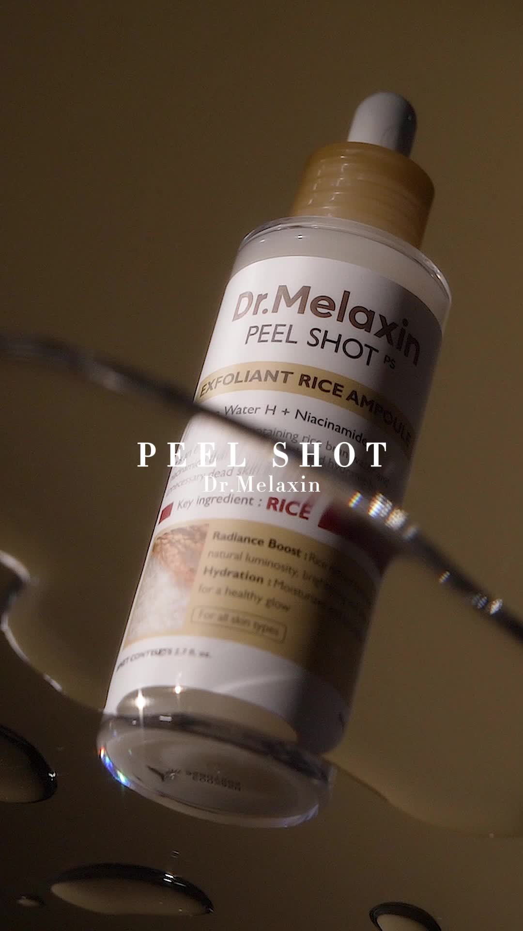 [Dr.Melaxin Official] Peel Shot Glow Rice Ampoule Duo - Serums for Brightening, Exfoliating, and Moisturizing - Suitable for All Skin Types
