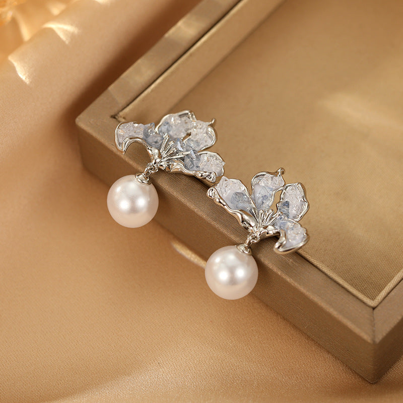 2025 Blue Crystal Butterfly Earrings: High-End, Korean Fashion, Personality Studs