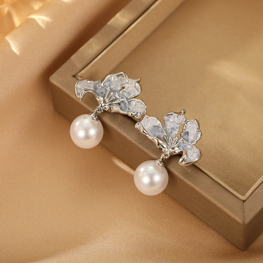 2025 Blue Crystal Butterfly Earrings: High-End, Korean Fashion, Personality Studs