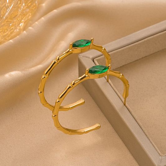 French Retro Geometric C-Shaped Zircon Earrings: Unique, Personalized