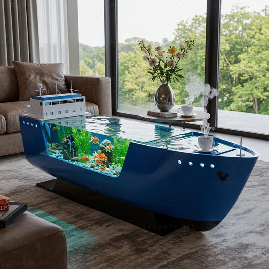 Cargo Ship Aquarium Coffee Tables